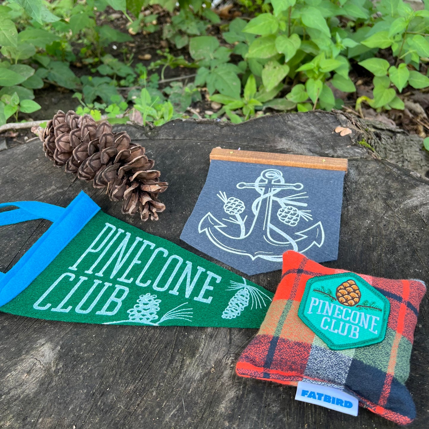 Pinecone Club Felt Pennant 6x12 inches