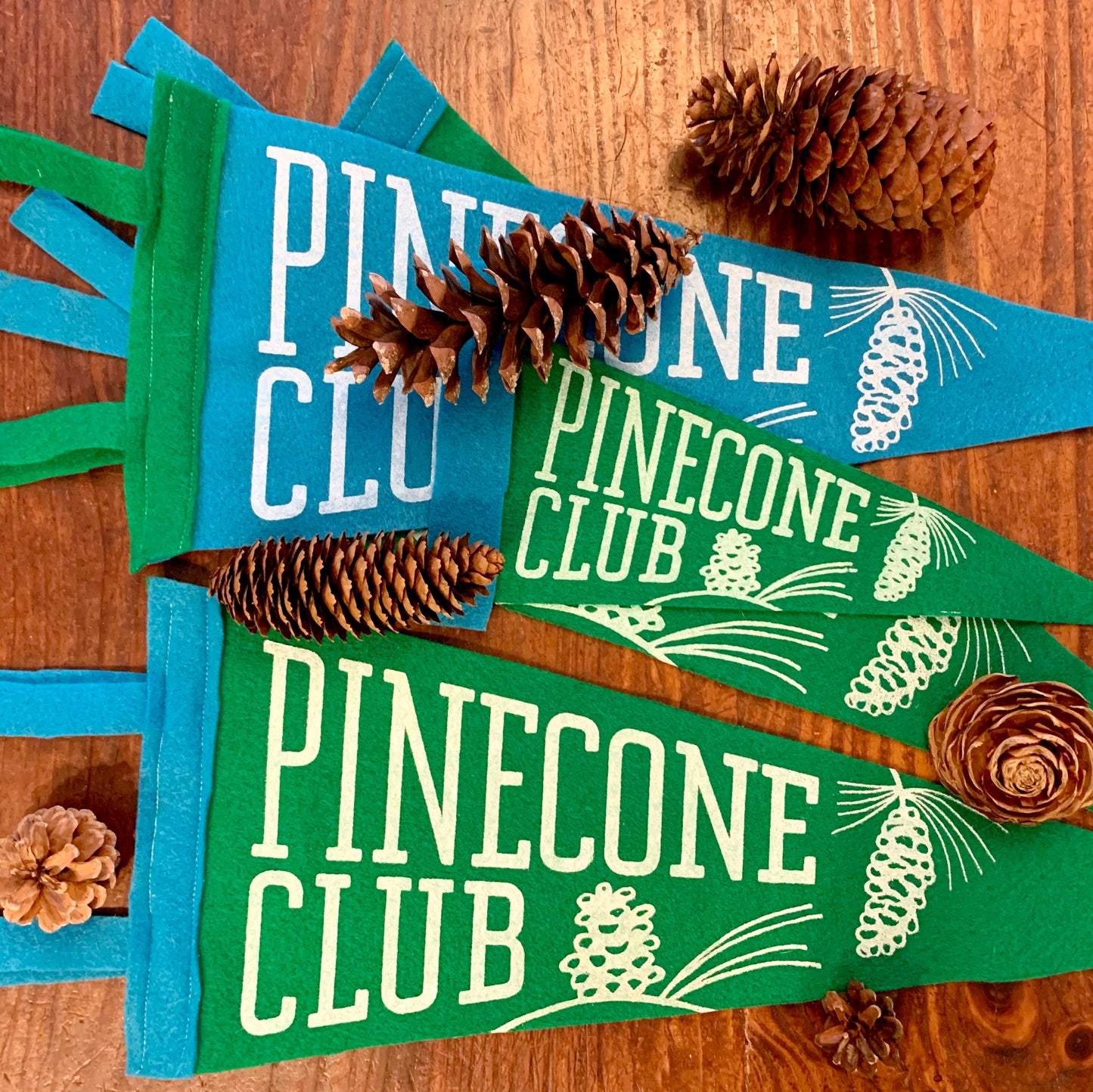 Pinecone Club Felt Pennant 6x12 inches