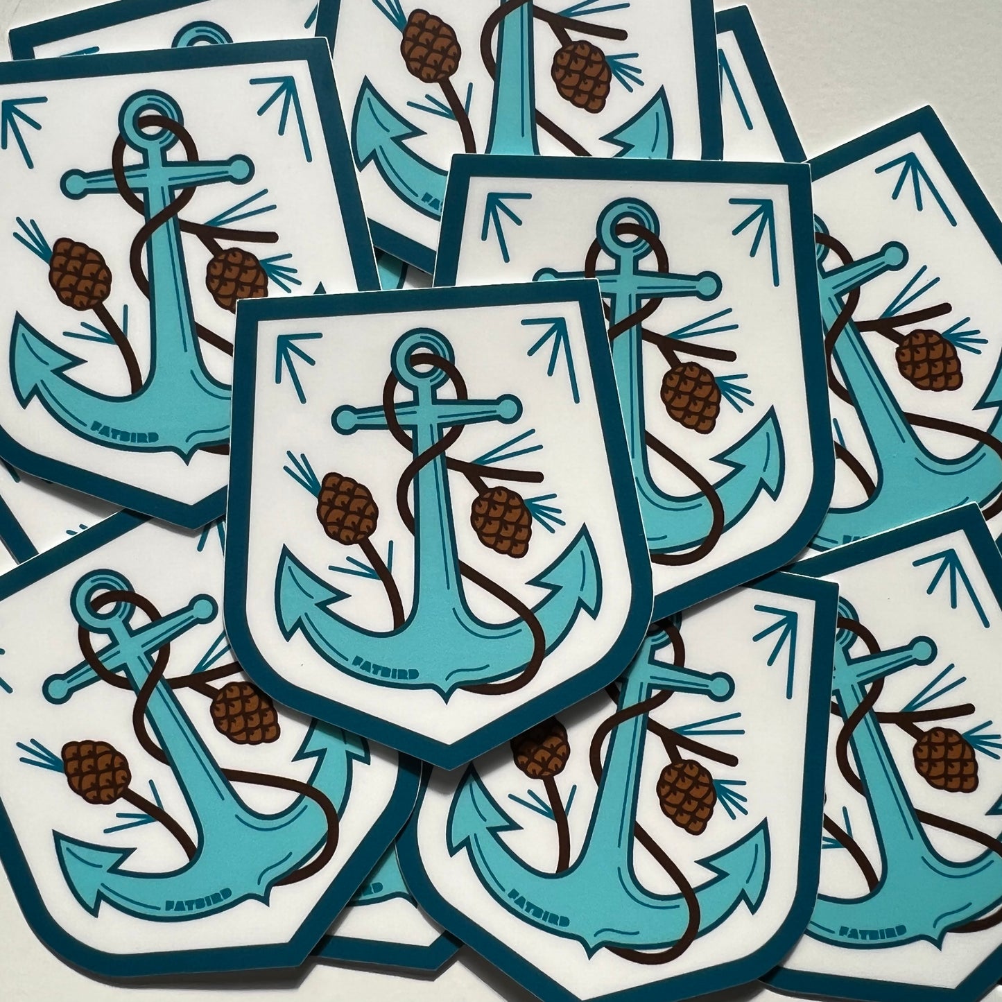 Anchor and Pinecones Vinyl Sticker