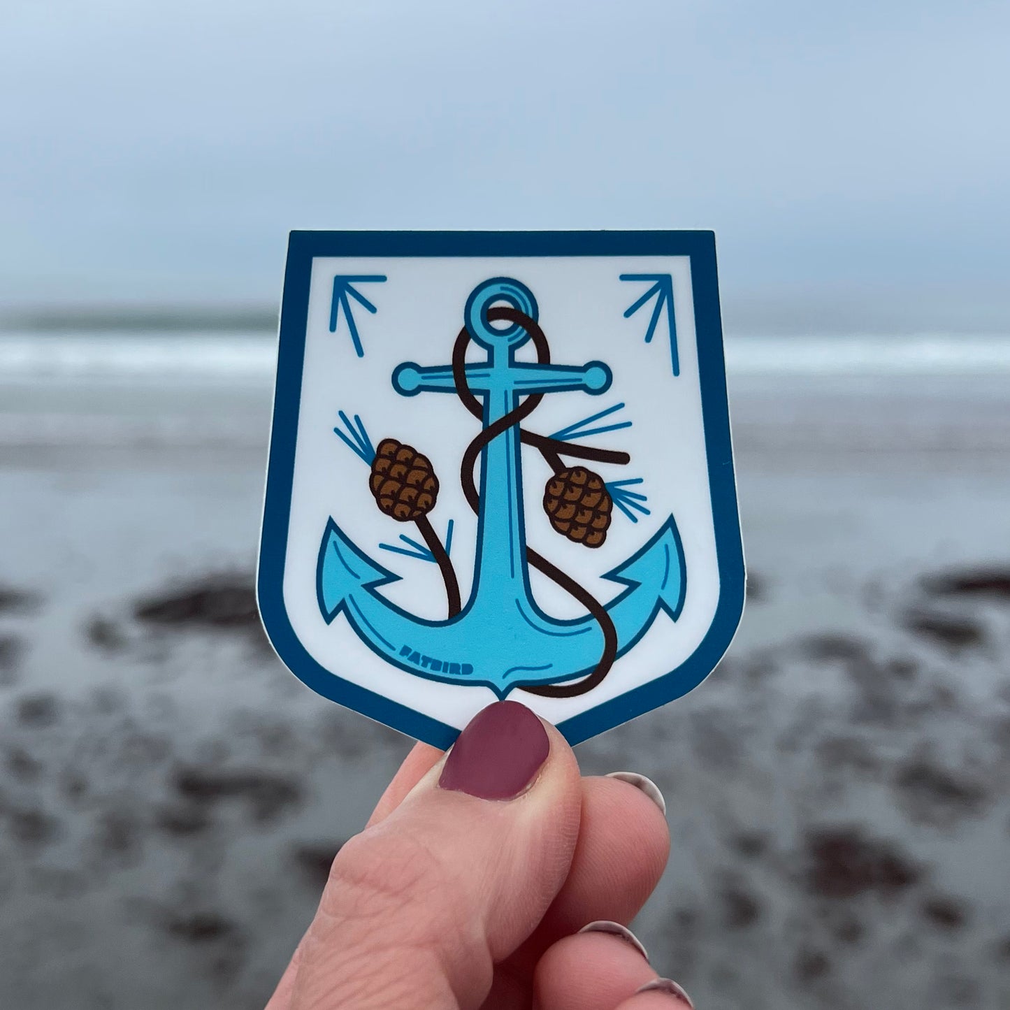 Anchor and Pinecones Vinyl Sticker