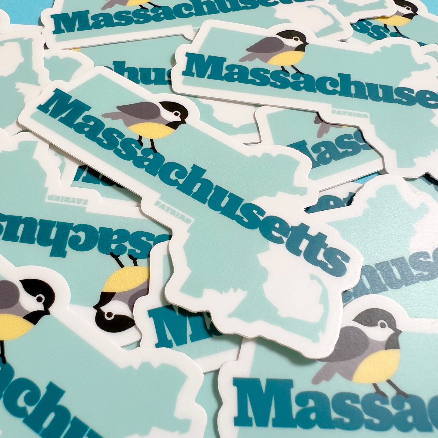 Massachusetts Chickadee State Bird vinyl sticker