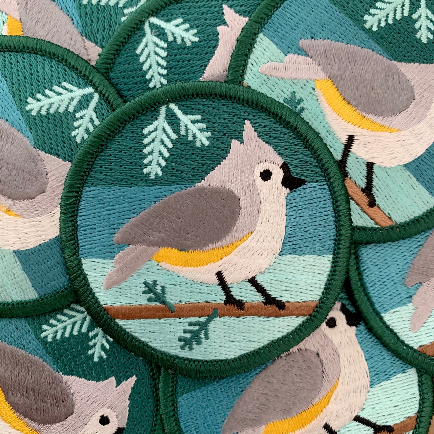 Tufted Titmouse iron-on patch