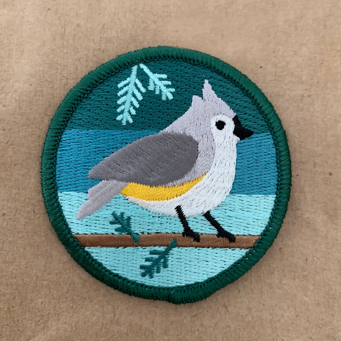 Tufted Titmouse iron-on patch