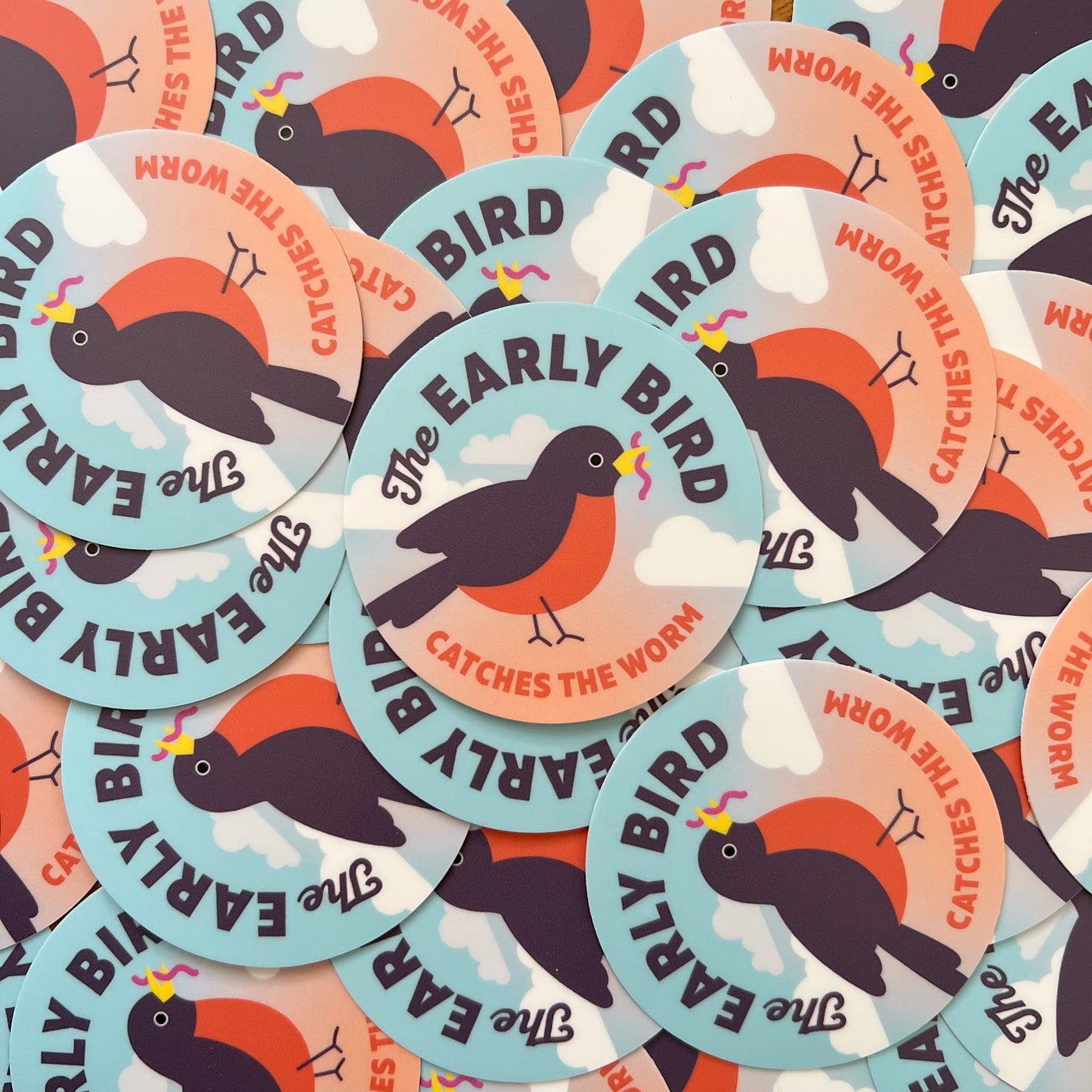 Robin: The Early Bird Gets the Worm: 2.5 inch vinyl sticker