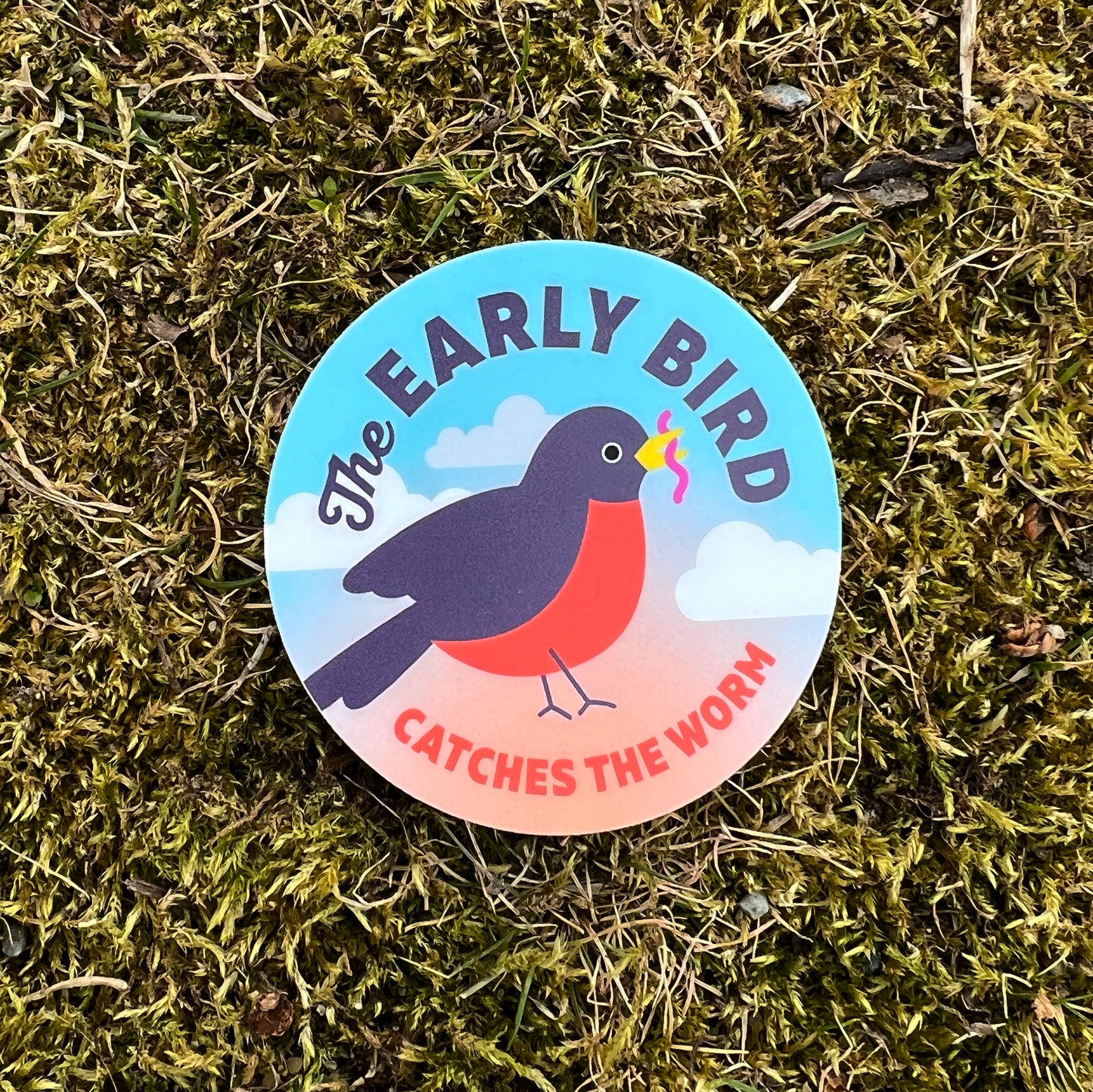 Robin: The Early Bird Gets the Worm: 2.5 inch vinyl sticker