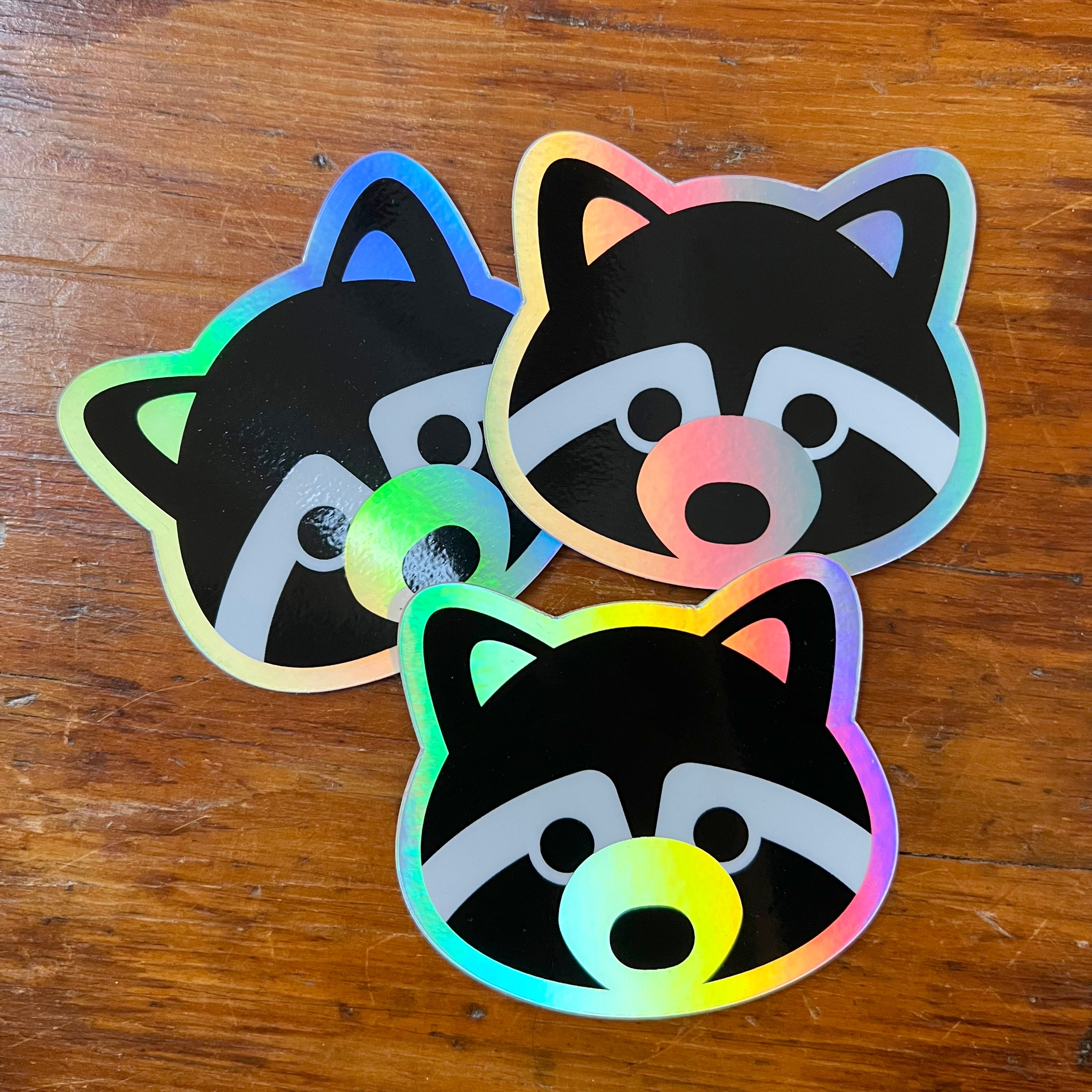 Raccoon Holographic Sticker – FATBIRD