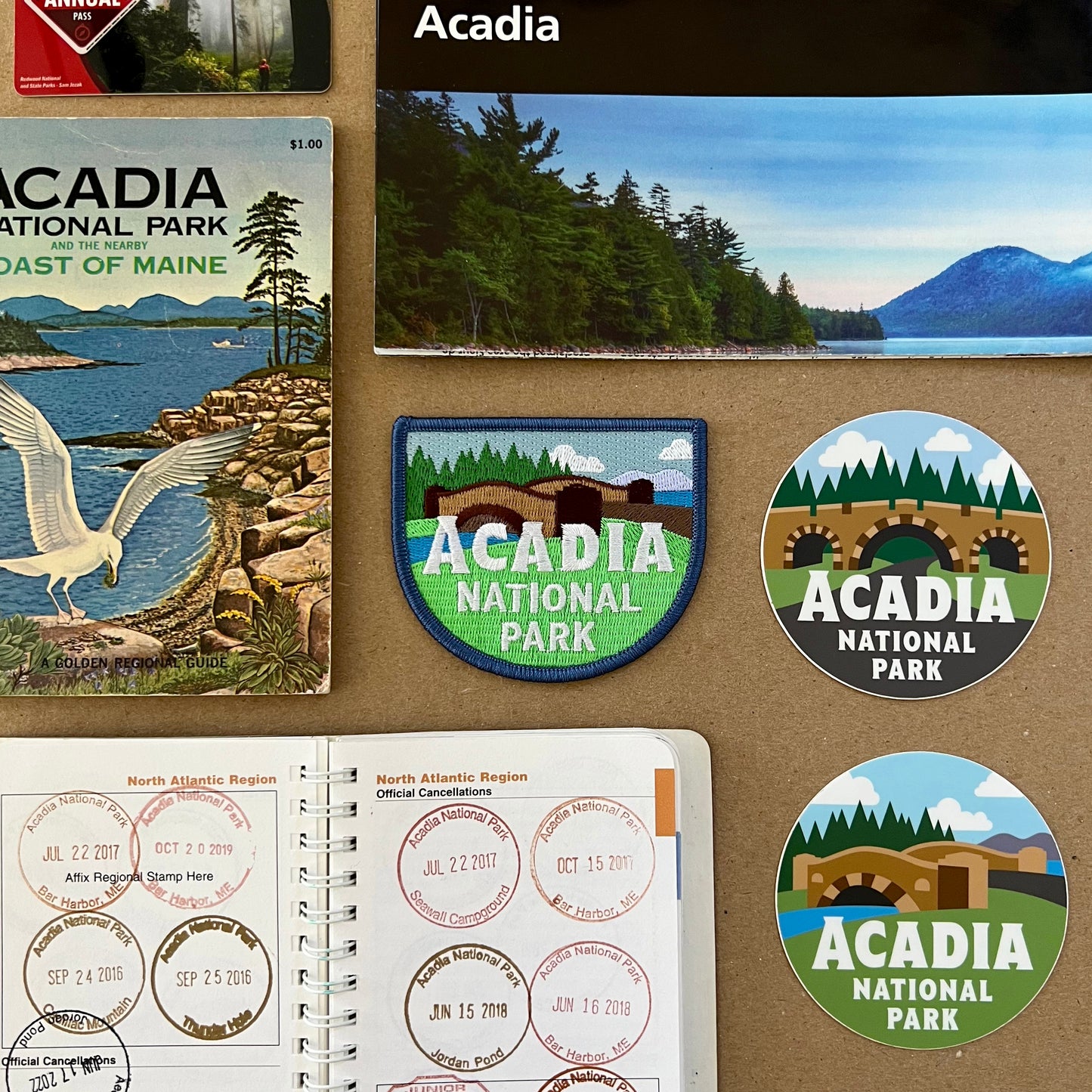 Acadia National Park iron-on patch (Carriage Road, Jordan Pond Bridge, Maine)