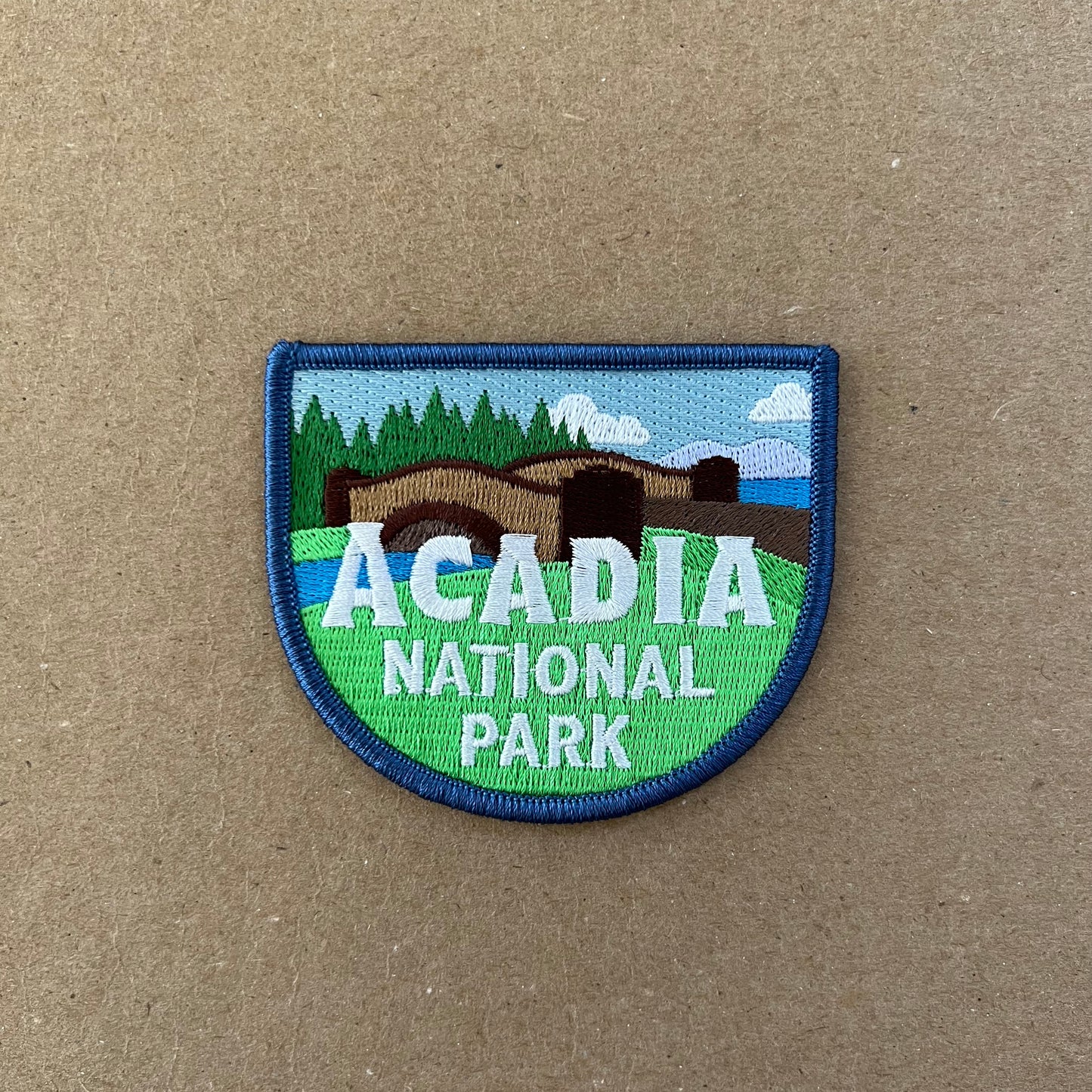 Acadia National Park iron-on patch (Carriage Road, Jordan Pond Bridge, Maine)