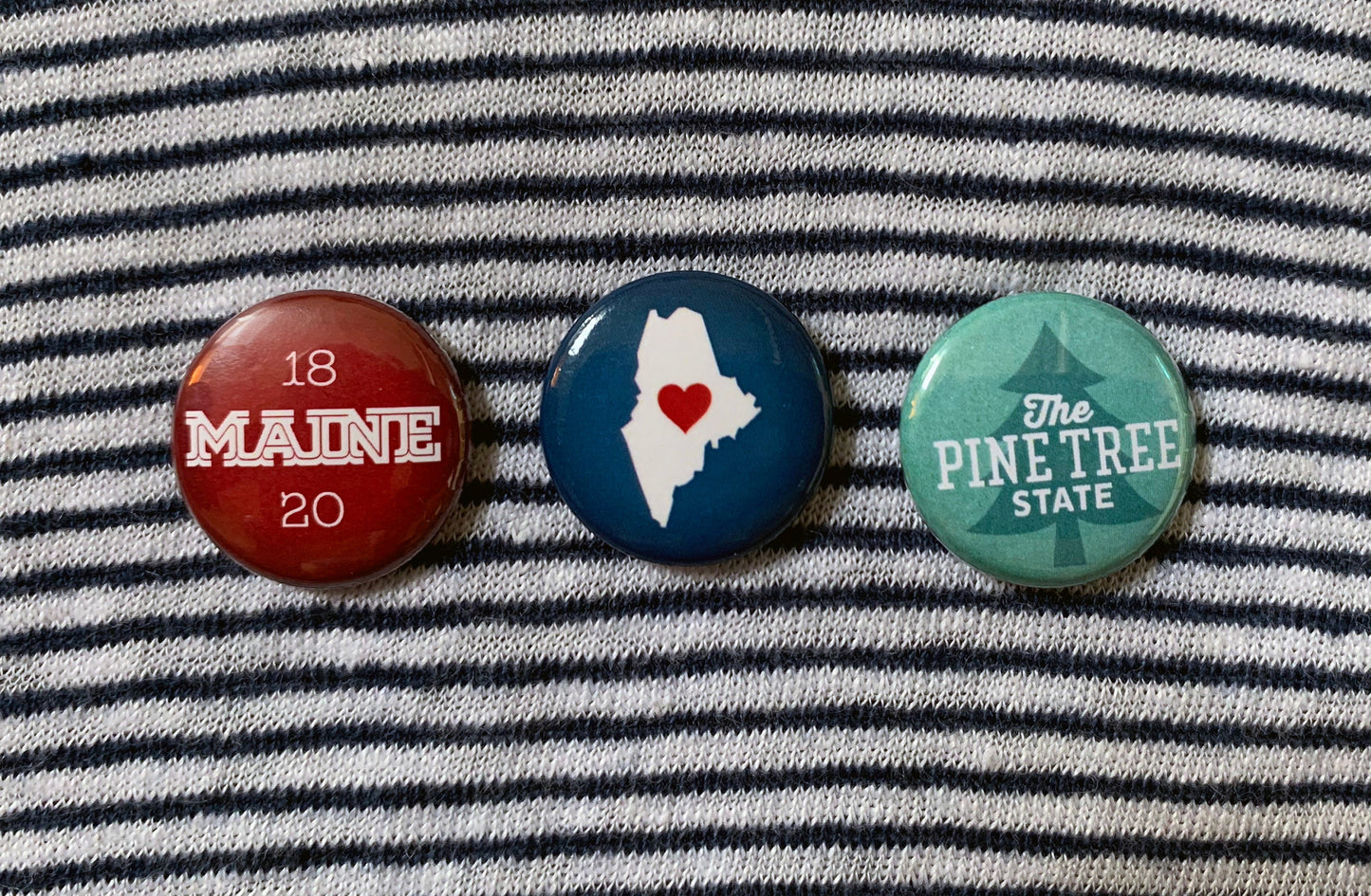 The Great State of Maine (3 one-inch buttons)