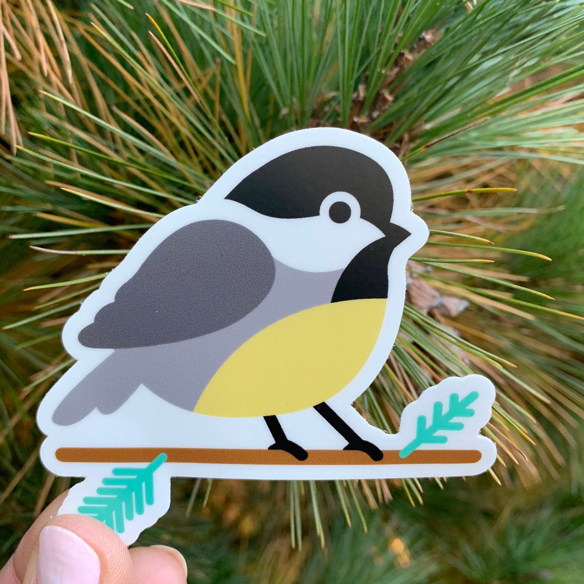 Chickadee Sticker Chickadee vinyl sticker (3 inch) – FATBIRD