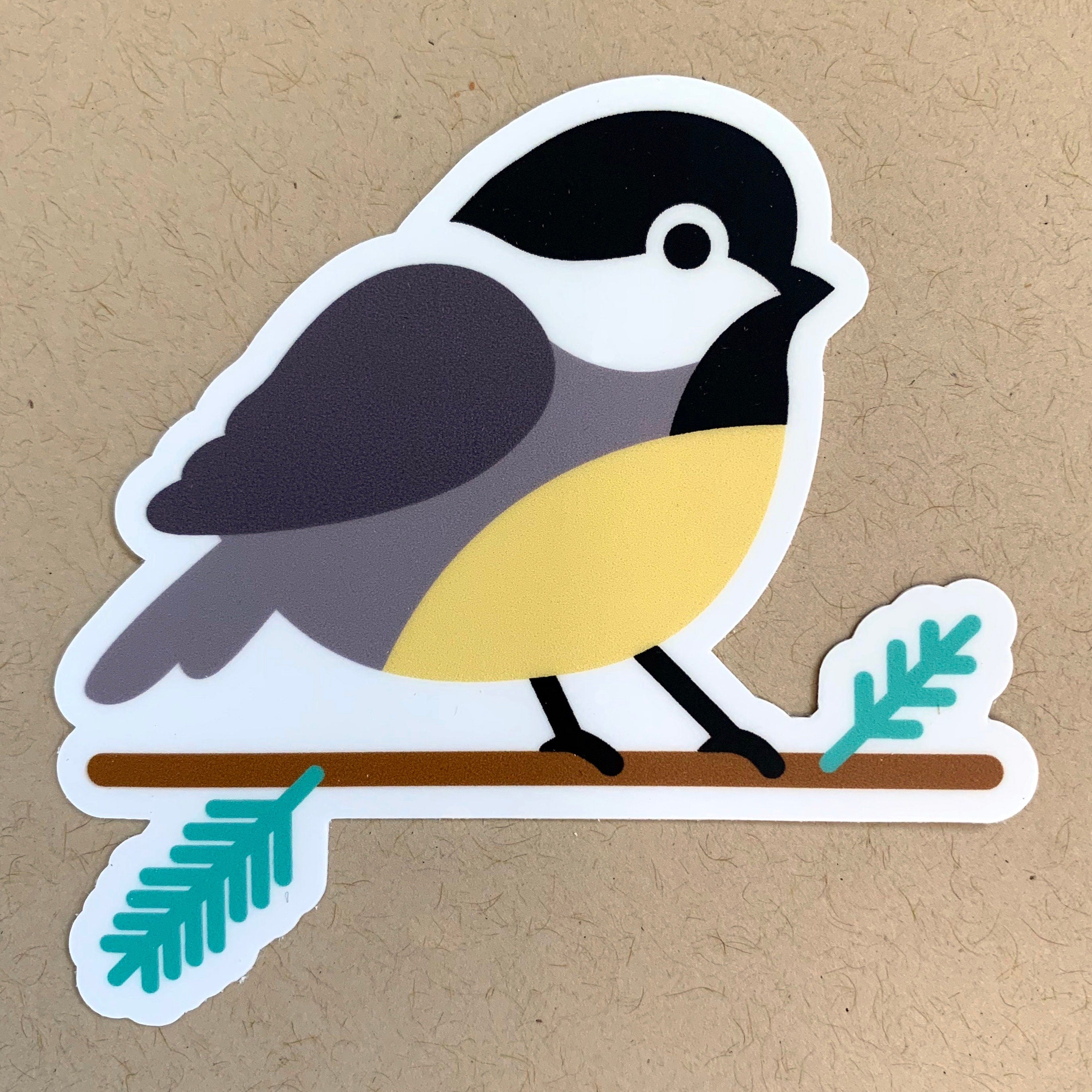 Chickadee Sticker Chickadee vinyl sticker (3 inch) – FATBIRD