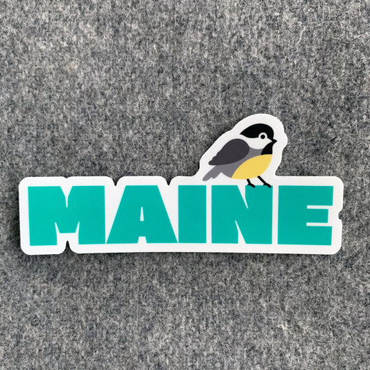 Maine Chickadee State Bird vinyl sticker