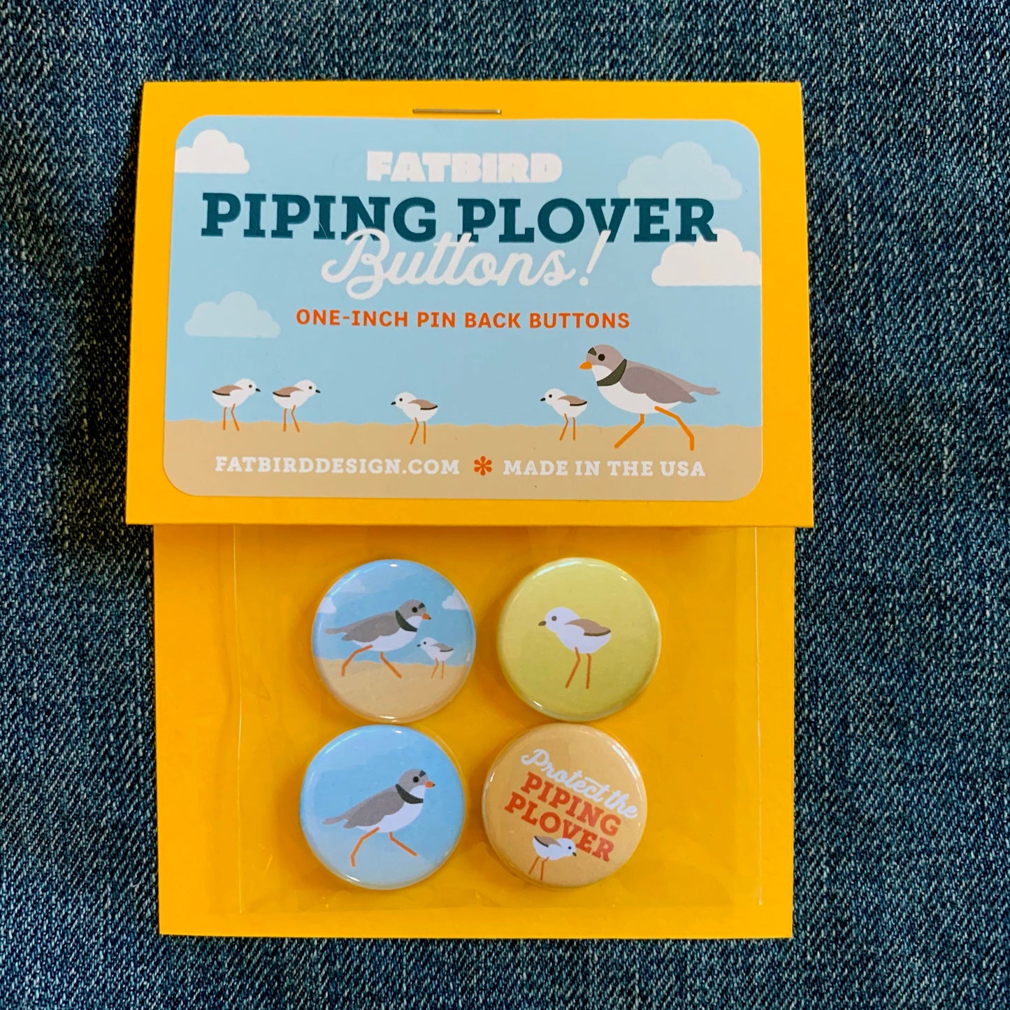 Piping Plover 1-inch button set