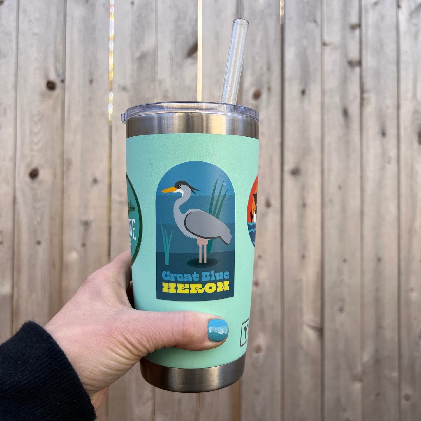 Great Blue Heron Vinyl Sticker (2x3.25 inch)