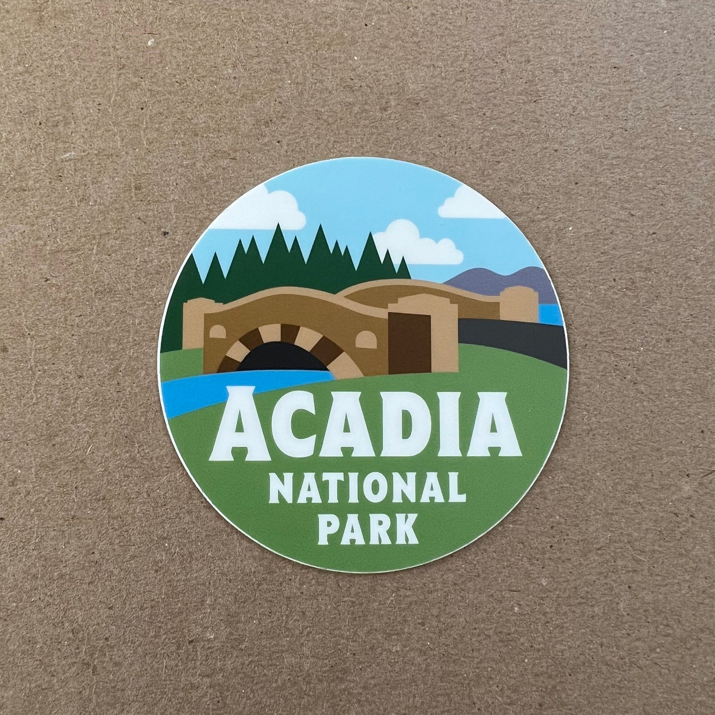 Acadia National Park Sticker (Carriage Road, Jordan Pond Bridge, Maine)