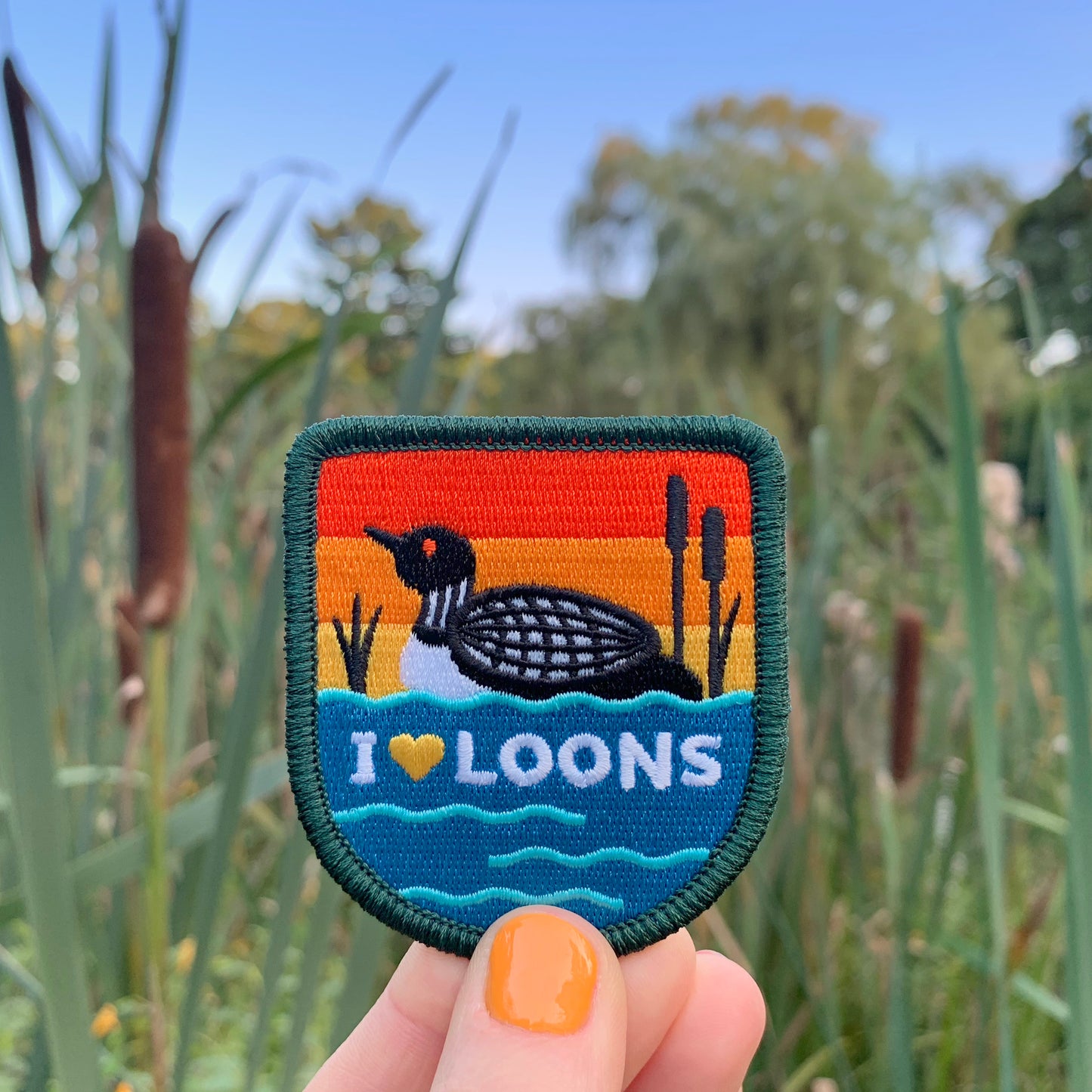 I Heart Loons iron-on patch (NEW-with optional membership kit)