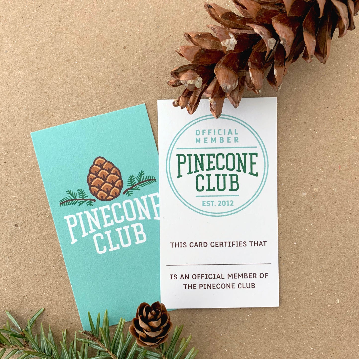 Pinecone Club iron-on patch with optional membership kit