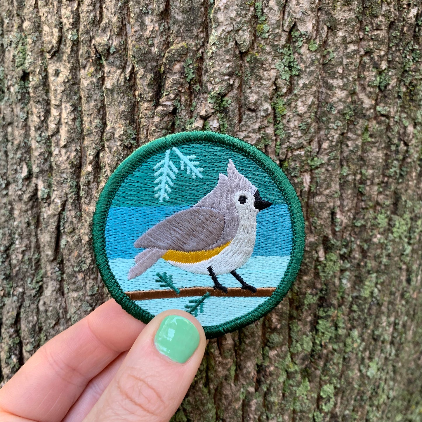 Tufted Titmouse iron-on patch