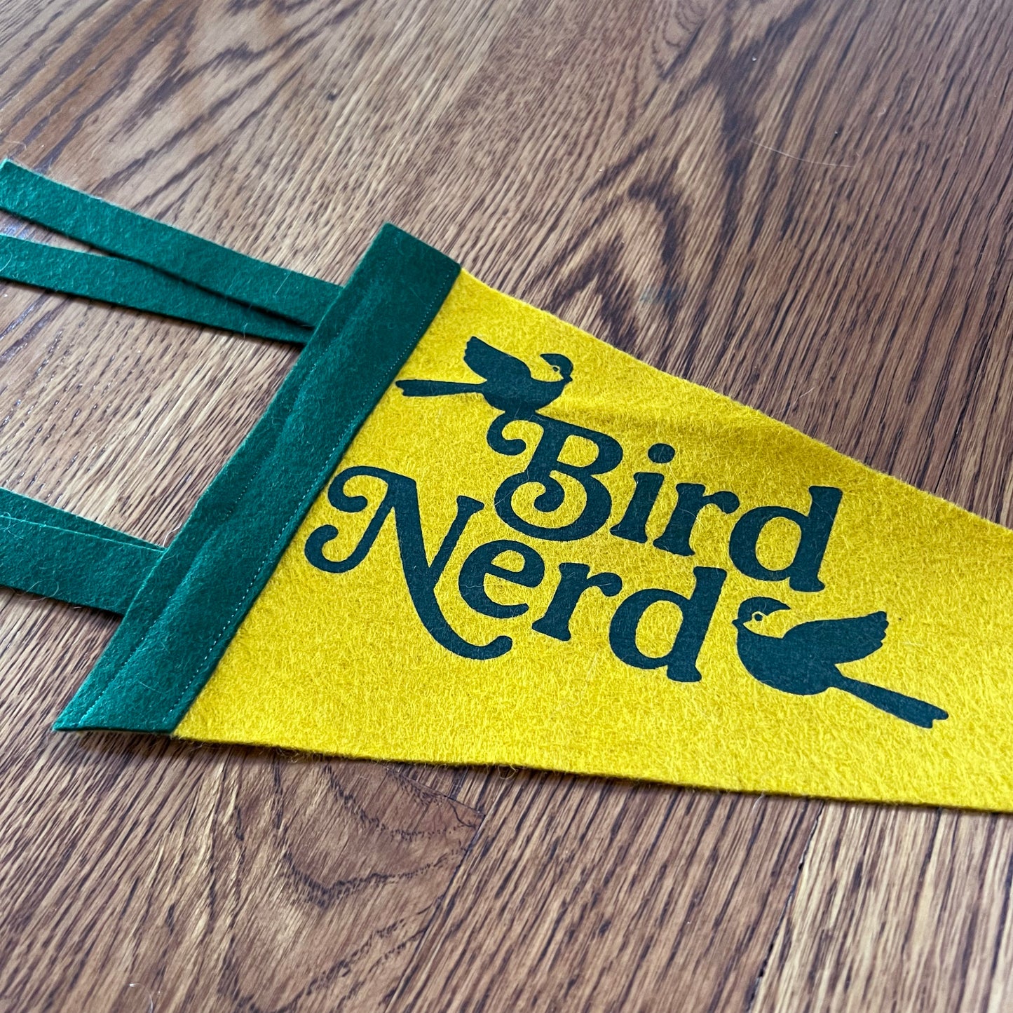 Bird Nerd Felt Pennant - 6x12 inches